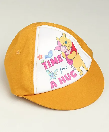 Babyhug Summer Cap Winne The Pooh Print Yellow - Diameter 15 cm