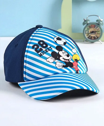 Babyhug Summer Cap Mickey Print Blue - Diameter 16.5 cm