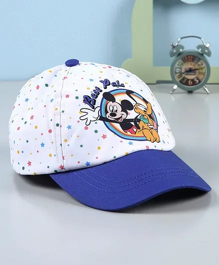 Babyhug Summer Cap Mickey Print Blue - Diameter 17 cm