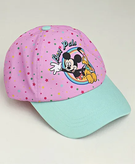 Babyhug Summer Cap Mickey Print Pink - Diameter 16 cm