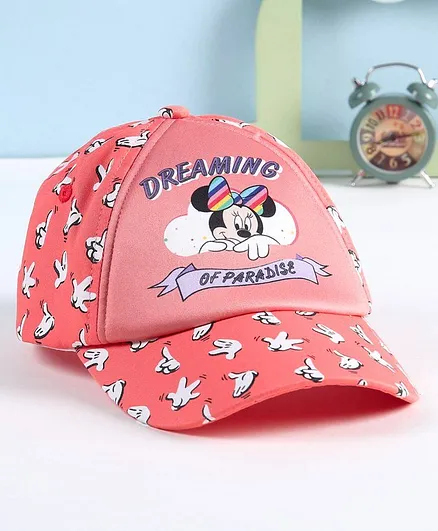 Babyhug Summer Cap Minnie Print Pink - Diameter 17 cm