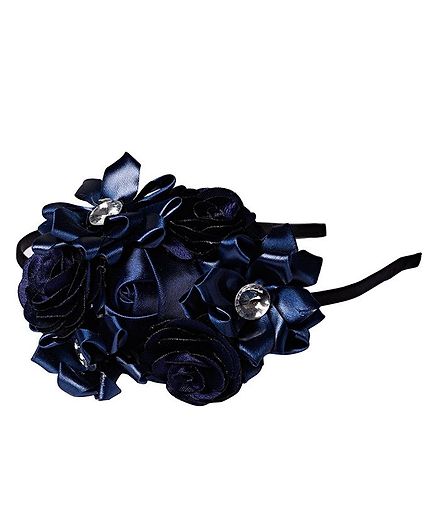 PinkChick Floral Hair Band - Navy Blue