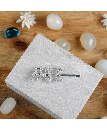 Arendelle Studded Aries Design Hair Pin - Silver