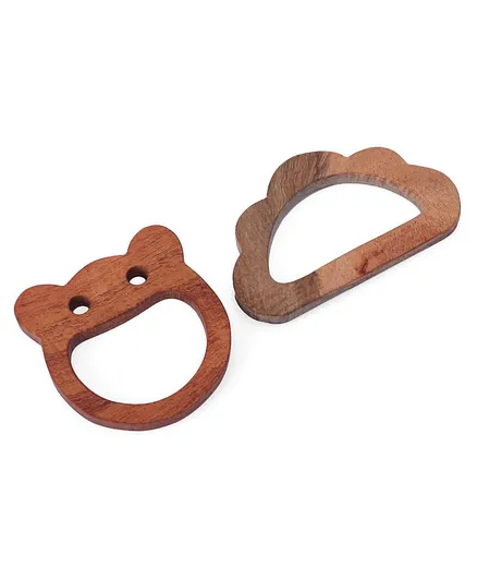 Woods for Dudes Neem Wood Teether Pack of 2 - Brown