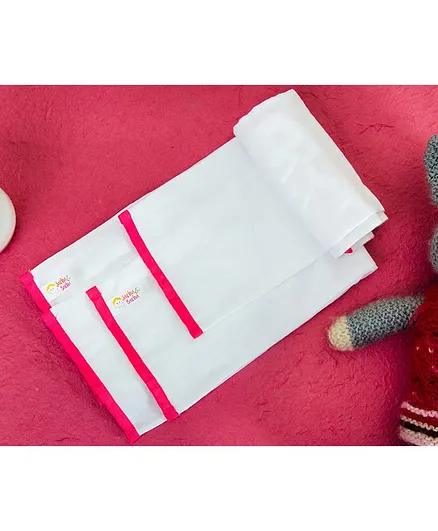 IVEI Jacha & Bacha Pure Soft Cotton Burp Cloths Set of 4 - Pink