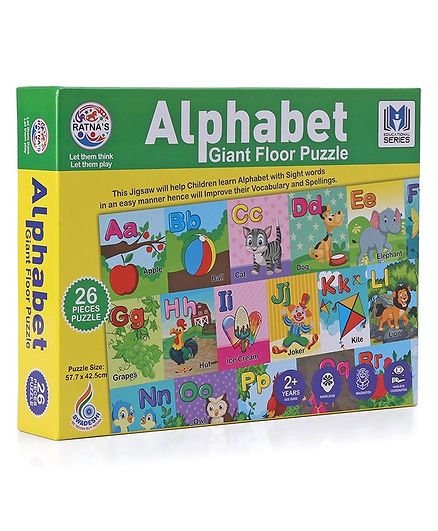 Ratnas Alphabets Jumbo Jigsaw Puzzle - 26 Pieces