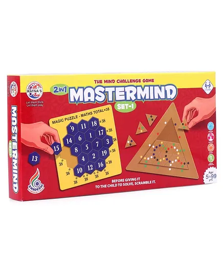 Ratnas Master Mind Puzzle Board Puzzle Set of 2 Multicolor - 36 Pieces