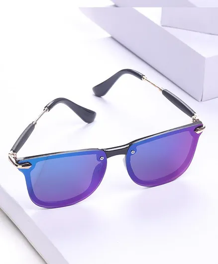 FROGGY Kids Square Shape Sunglasses With Case - Purple