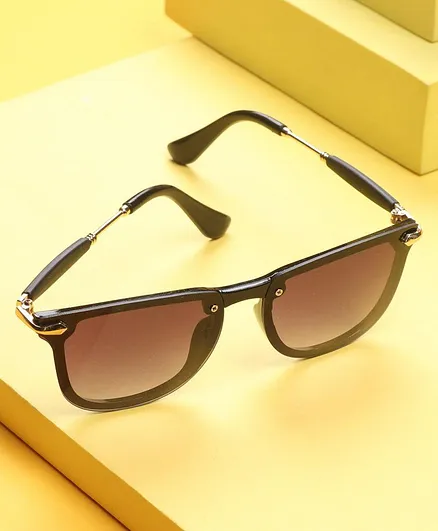 FROGGY Kids Square Shape Sunglasses With Case - Black