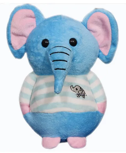 D&Y Cute Dressed Elephant Soft Toy Blue - Height 25 cm