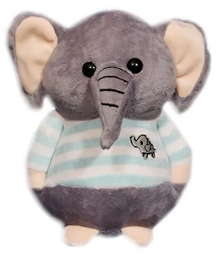 D&Y Cute Dressed Elephant Soft Toy Grey - Height 25 cm