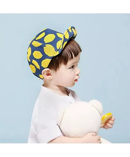 Ziory Summer Cap Lemon Print Blue Yellow - Diameter 21 cm