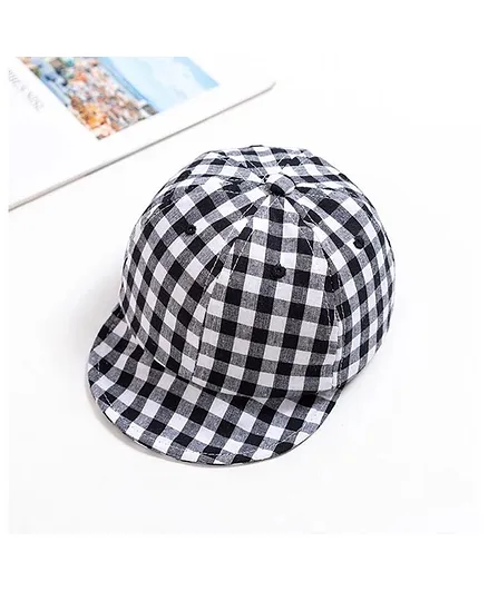 Ziory Summer Baseball Cap Checked Black - Diameter 21 cm