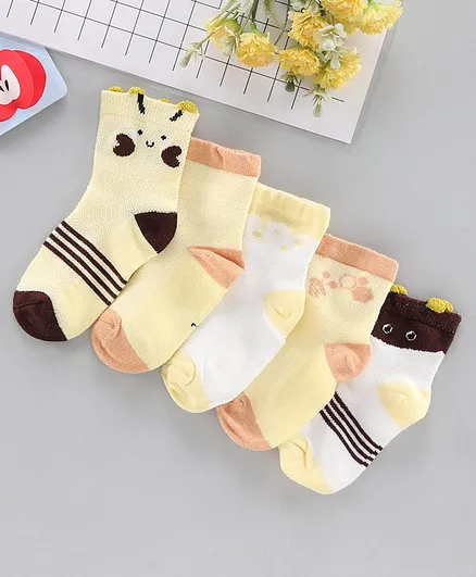 Hoppipola Animal Design Pair Of 5 Socks - Multi Color