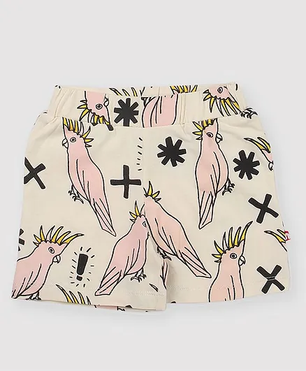 Nino Bambino 100% Organic Cotton Bird Print Shorts - Cream