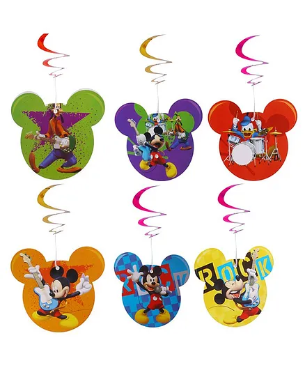 Funcart Cartoon Themed Swirl Decorations Multicolor - Pack of 6