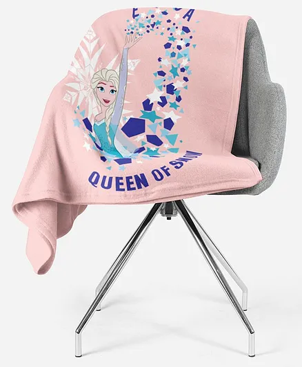 Disney Single Bed Fleece Blanket Frozen Print - Pink