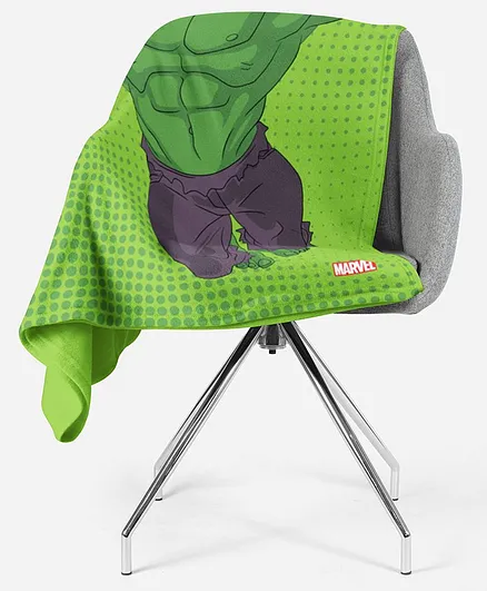 Marvel Single Bed Fleece Blanket Hulk Print - Green
