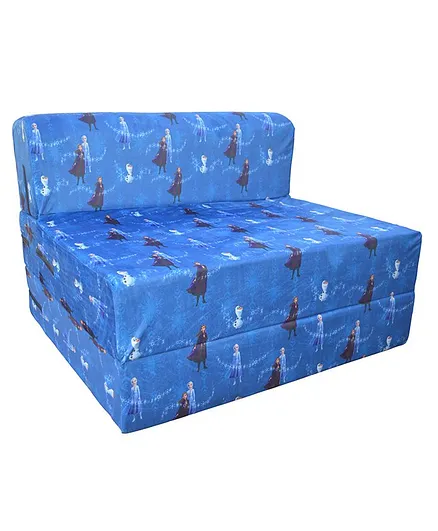 Disney Frozen Velvet Fabric Sofa cum Bed - Blue