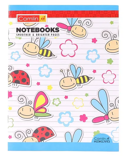 Camlin Single Line Notebook Honey Bee Print - 68 Pages