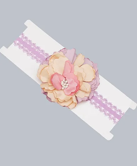 TMW Kids Satin Flower Detailing Headband - Purple