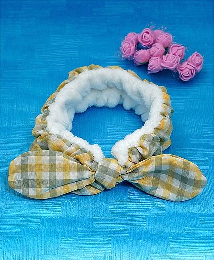 KIDLINGSS Checks Print Head Band - Yellow