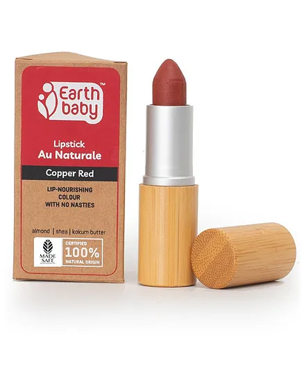 earthBaby Lipstick Au Naturale Lipstick - Copper Red, Certified 100% Natural Origin