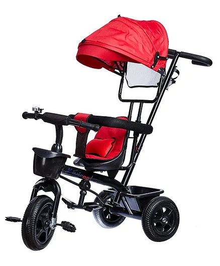 NHR Convertible Trike With Canopy And Parent Control Handle - Red
