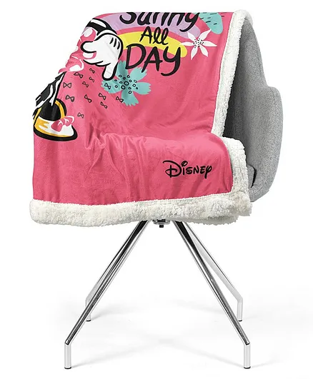 Disney Mushy Minnie Mouse Super Soft Plush Baby Blanket - Pink