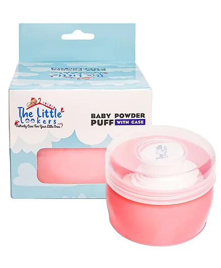 The Little Lookers Portable Powder Puff with Box Holder Container - Pink