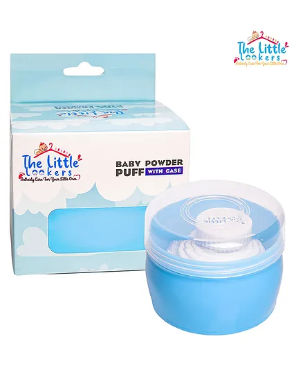 The Little Lookers Portable Powder Puff with Box Holder Container - Blue