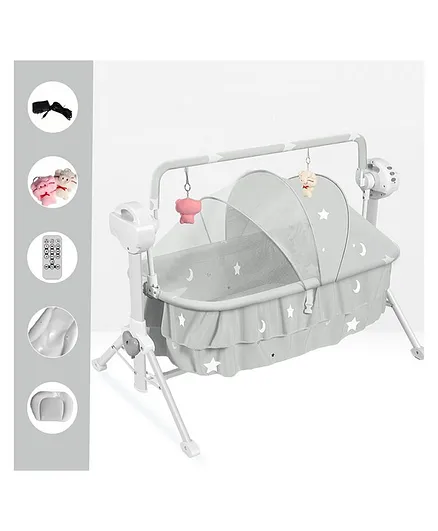 StarAndDaisy Nestling Automatic Bluetooth Operated Baby Cradle - Grey