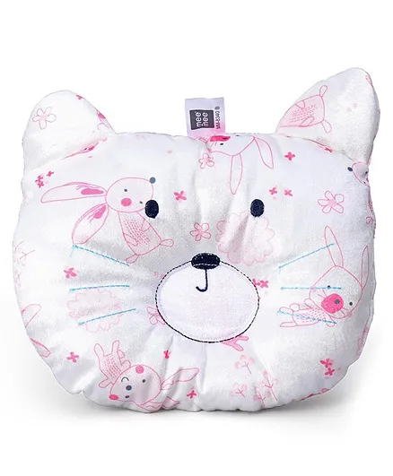 Mee Mee Baby Neck And Head Support Pillow Bear Shape - Pink White