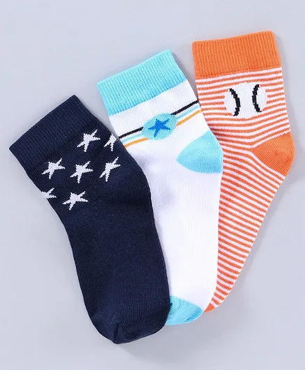 Pine Kids Anti-microbial Socks Set of 3 Pairs - Multicolor
