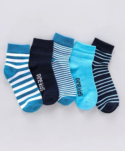 Pine Kids Anti Microbial Wash Socks Stripes Pack of 5 - Multicolor