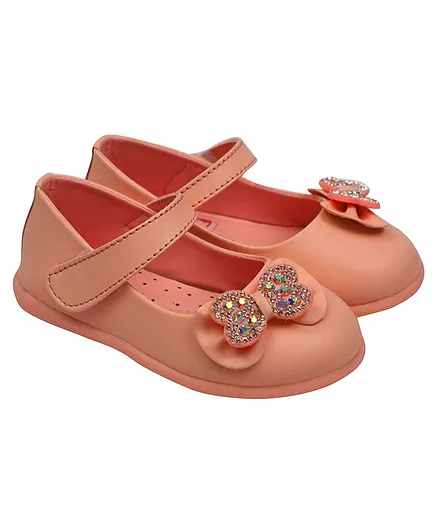Buckled Up Side Bow Crystal Embellished Bellies - Pink