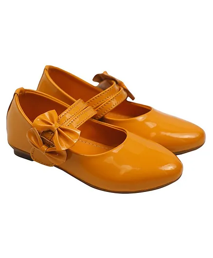 Buckled Up Twin Bow Mary Janes - Mustard