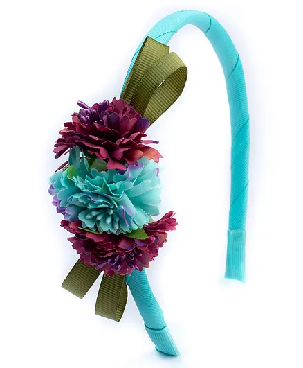 Ribbon candy Decorative Flowers Hair Band - Sea Green