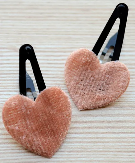 Pretty Ponytails Heart Shaped Hair Clips - Brown
