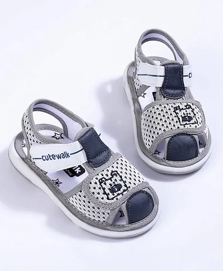 Cute Walk by Babyhug Sandals - White