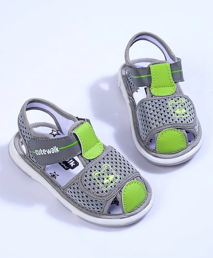 Cute Walk by Babyhug Sandals - Grey
