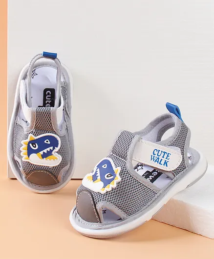 Cute Walk by Babyhug Sandals - Grey