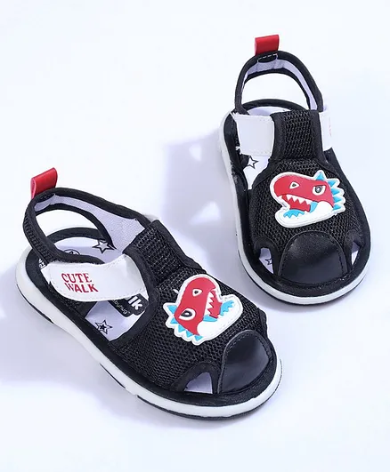 Cute Walk by Babyhug Sandals - Black