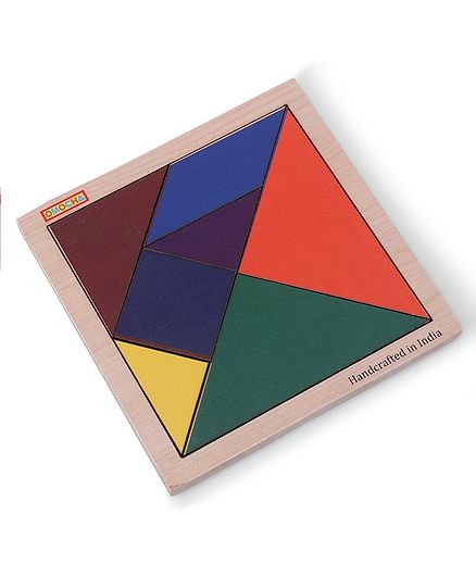 Omocha Wooden Tangram Puzzle Multicolor - 8 Pieces