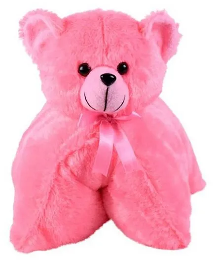 Frantic Teddy Face Plush Kid's Pillow - Pink
