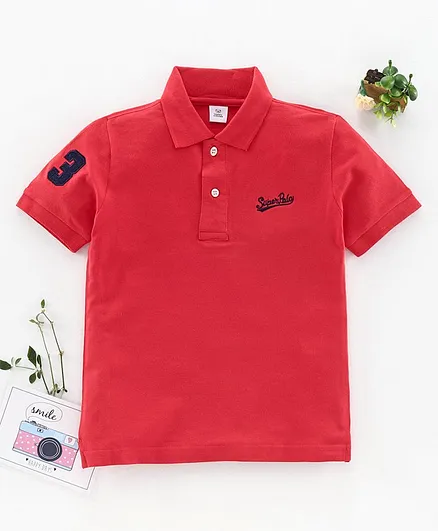 ToffyHouse Half Sleeves Polo T-Shirt - Red