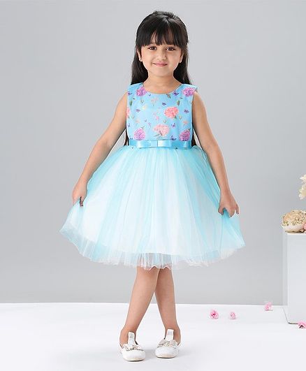 Mark & Mia Sleeveless Printed Party Frock - Blue