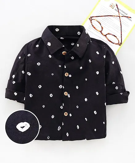 JAV Creations Bandhani Full Sleeves Shirt - Black