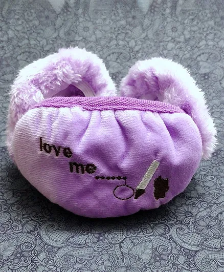 Kid-O-World Love Me Design Ear Muffs Cum Face Mask - Purple