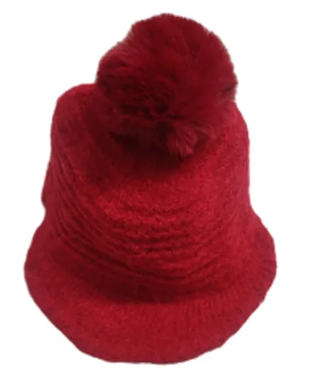 Kid-O-World Big Pom Pom Detailing Cap - Red
